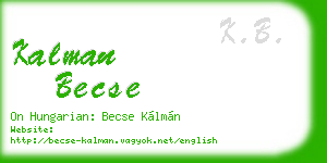 kalman becse business card